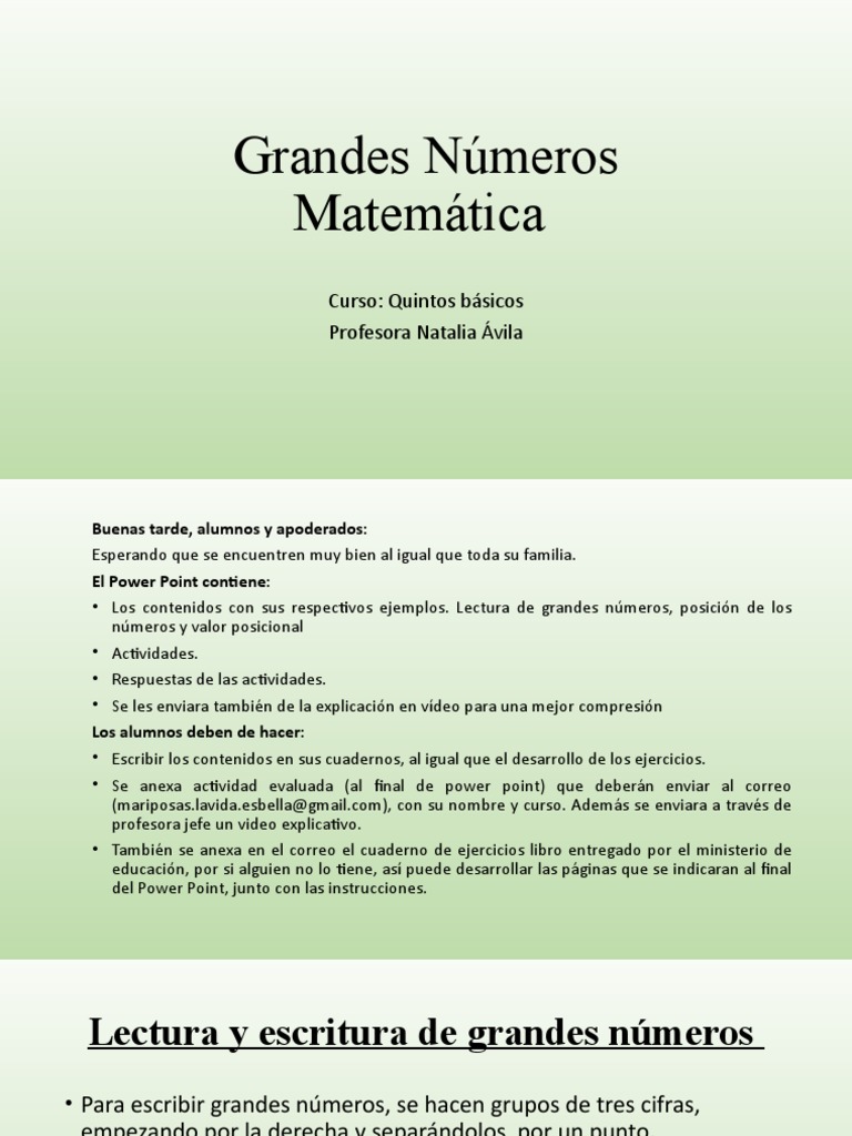 Lectura y Escritura de Grandes Números | PDF | Ingeniería Informática ...