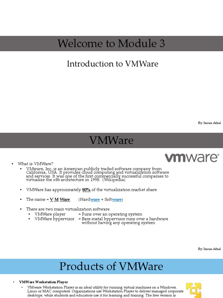 Module+3+-+Introduction+to+VMWare | PDF | V Mware | Operating System