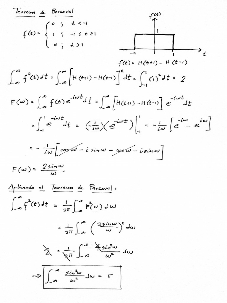 Teorema de Parseval (Ejemplo) PDF — free download