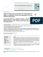 Safety of Tongue Base Procedures For Sleep Apnoea in Adults: A Systematic Review and Metanalysis From The Yo-Ifos Study Group