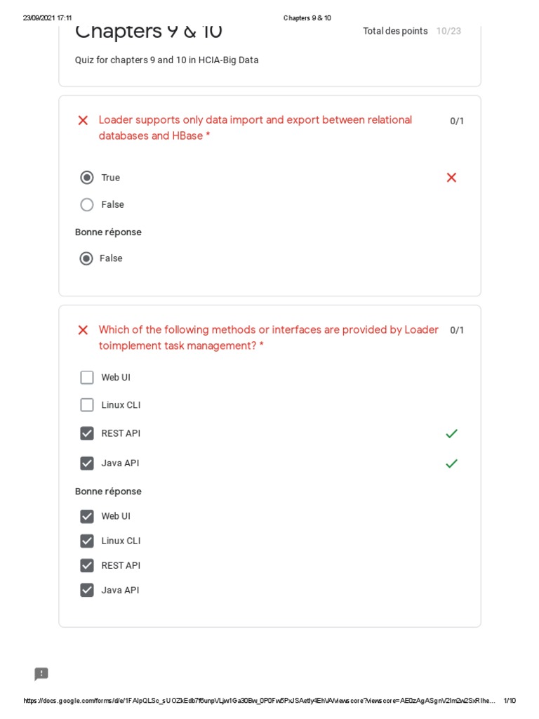 Loader quiz chapters 910 PDF Apache Hadoop Databases