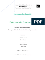 Proyecto Profesor Orientador Orientación Educacional 1raparcial