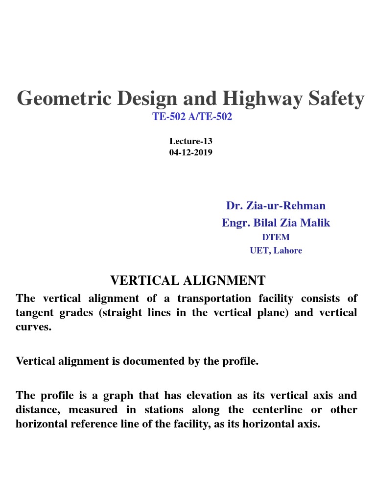 Vertical Alignment PDF Tangent Mathematics