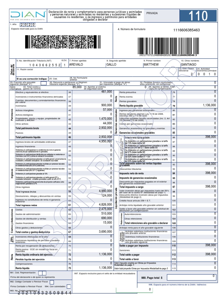 Quienes Llenan El Formulario 110