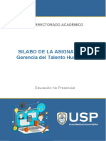 Silabo de La Asignatura Gerencia Del Talento Humano I: Vicerrectorado Académico