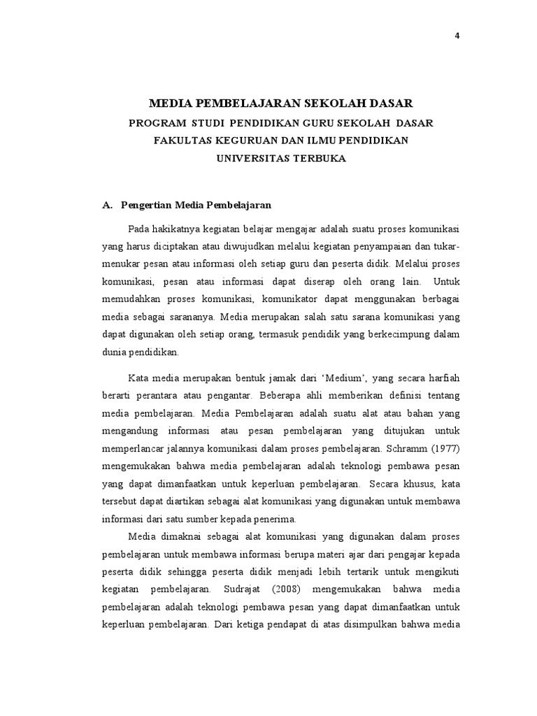 Media Pembelajaran Sekolah Dasar | PDF | Karier & Perkembangan | Seni