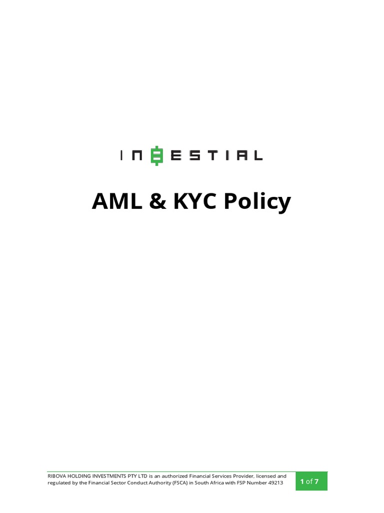 Kyc Aml Inbestial1 | PDF | Money Laundering | Terrorism Financing