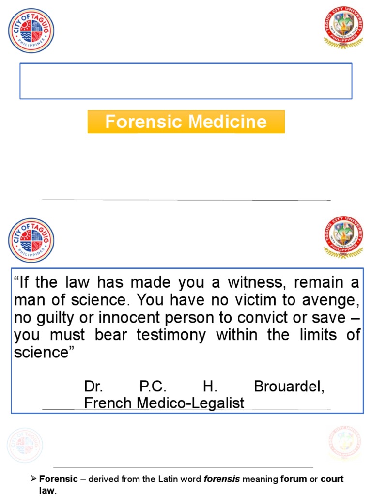 Forensic Medicine Overview and Importance | PDF | Death | Forensic Science