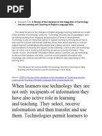 Local Literature About Learning Using Technology