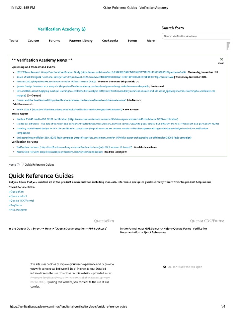 Verification Academy - Quick Reference Guides | PDF