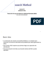 Research Method: (Greene CH 16) Traducción de La PPT de Maximum Likelihood Estimation (MLE)