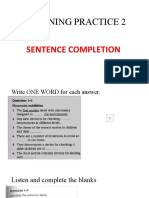 Listening Practice 2 - Sentence Completion