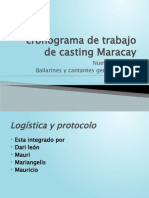 Cronograma de Trabajo de Casting Maracay