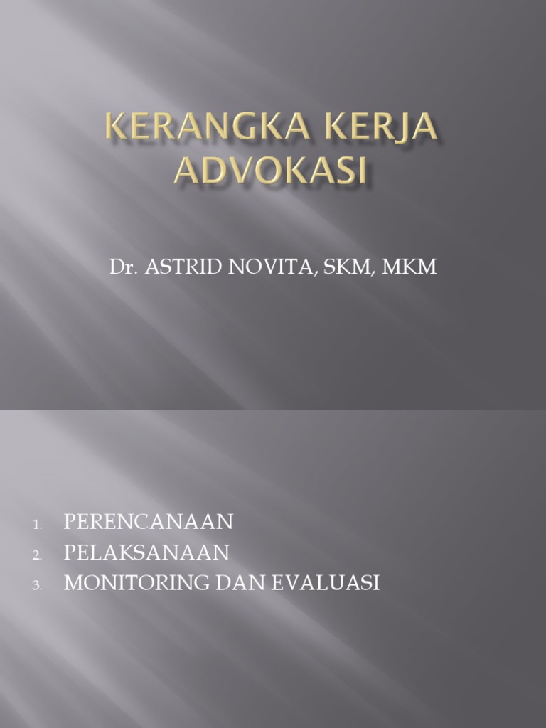 Kerangka Kerja Advokasi | PDF