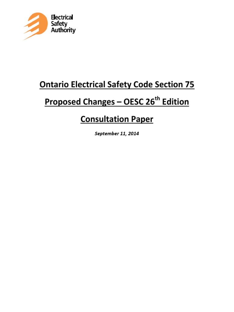 Ontario Electrical Safety Code Section 75 Proposed Changes (PDFDrive
