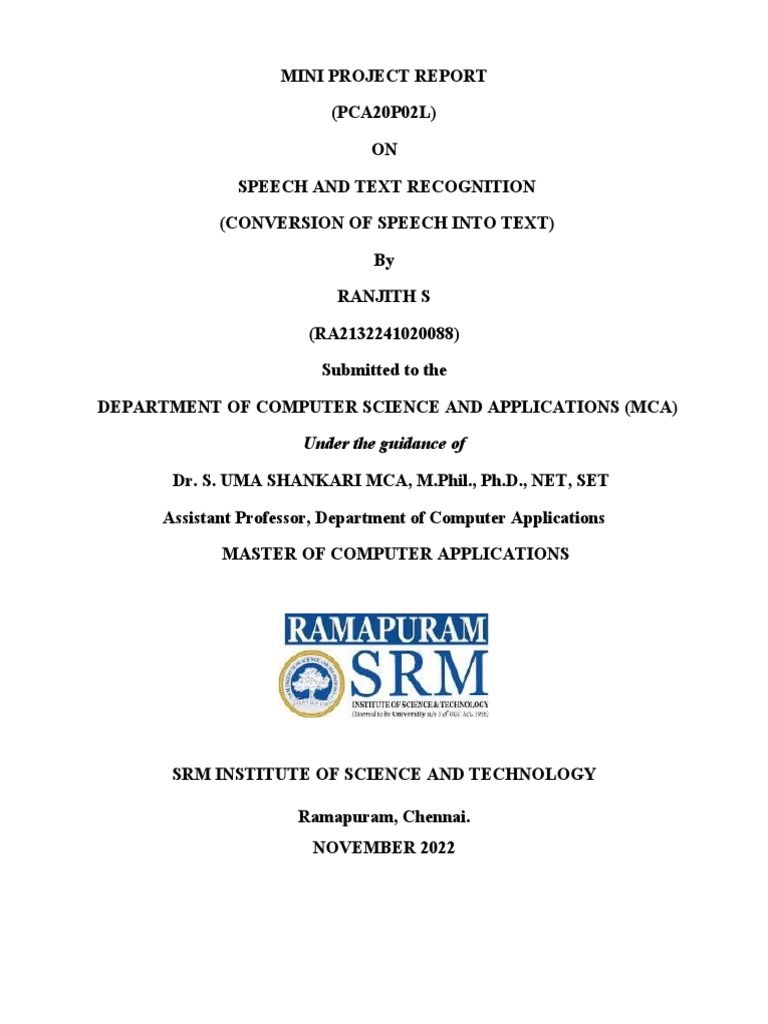 Ranjith S - Mini Project | PDF | Java (Programming Language) | Software ...