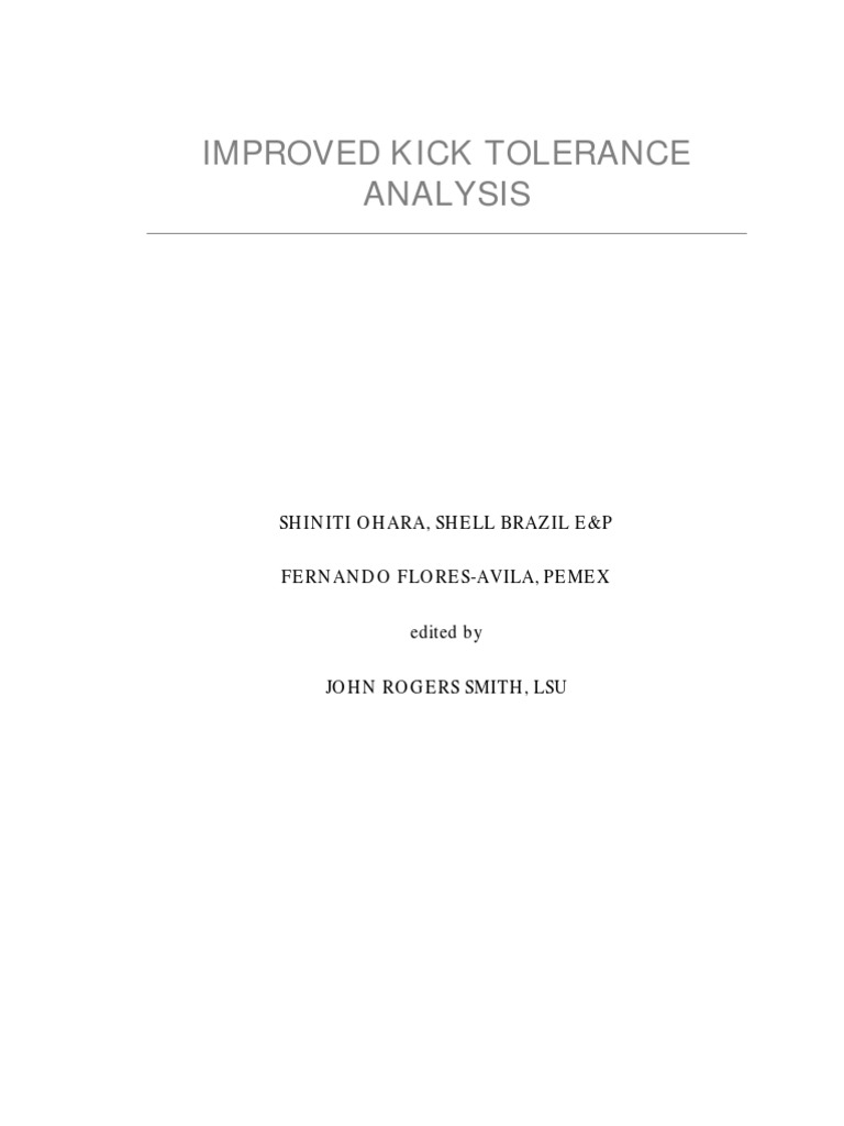 Kick Tolerance | PDF | Casing (Borehole) | Blowout (Well Drilling)