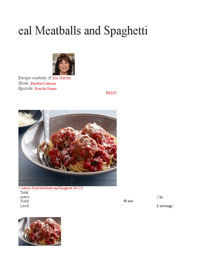 Ina Garten's Classic Italian Recipe for Homemade Meatballs and Tomato