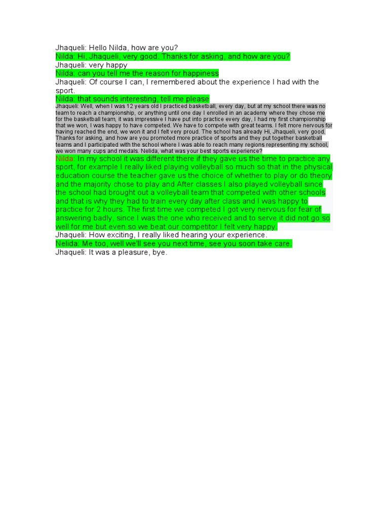 Memorable Sports Experiences Shared | PDF