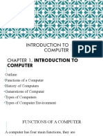 Introduction to Computers: Functions, History, Generations & Types