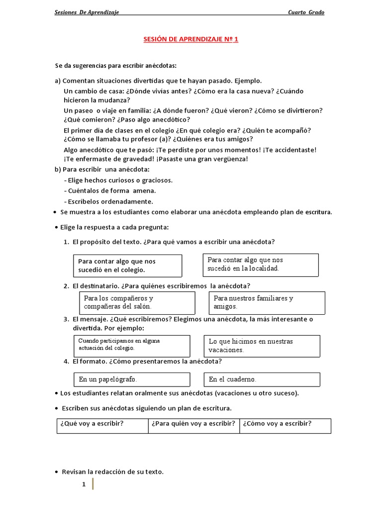 Anécdotas y Lemas en Cuarto Grado | PDF | Evaluación | Aprendizaje