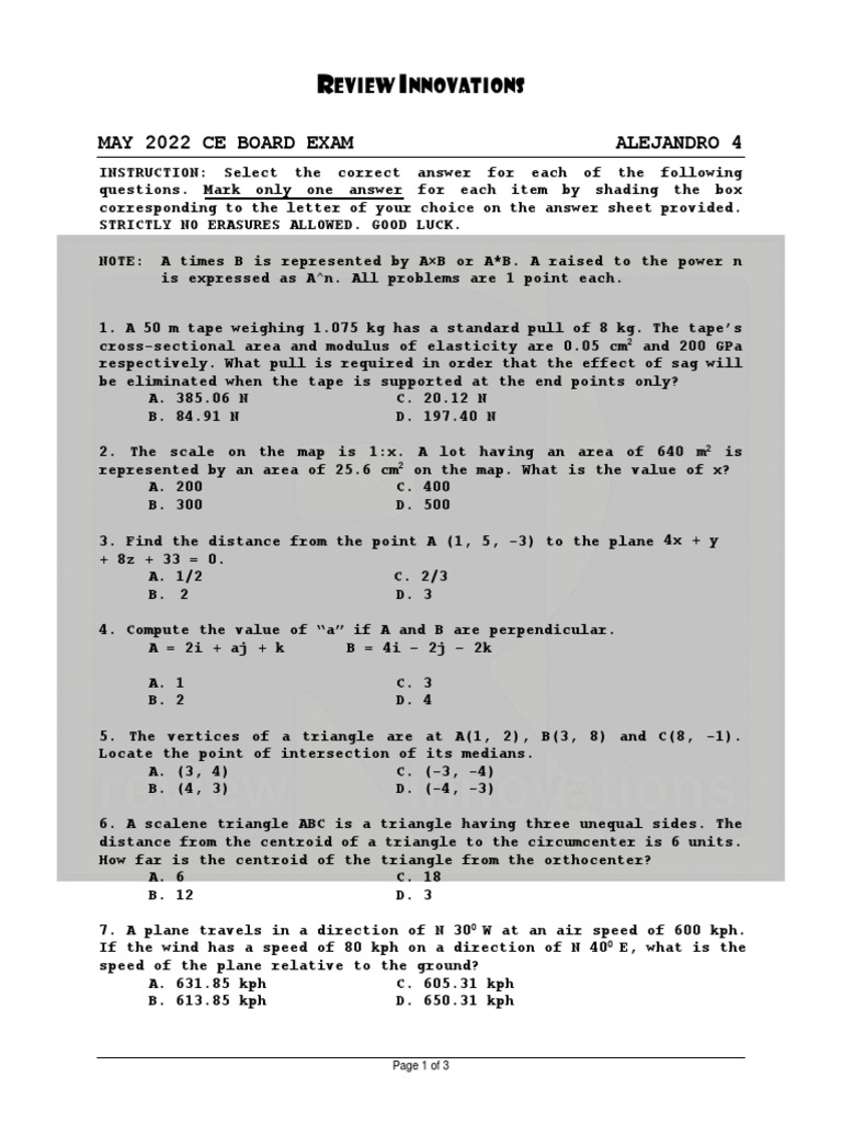 CIVIL ENGINEERING ENTRANCE EXAM REVIEWER 2025 WITH ANSWER KEY PDF visual data 7