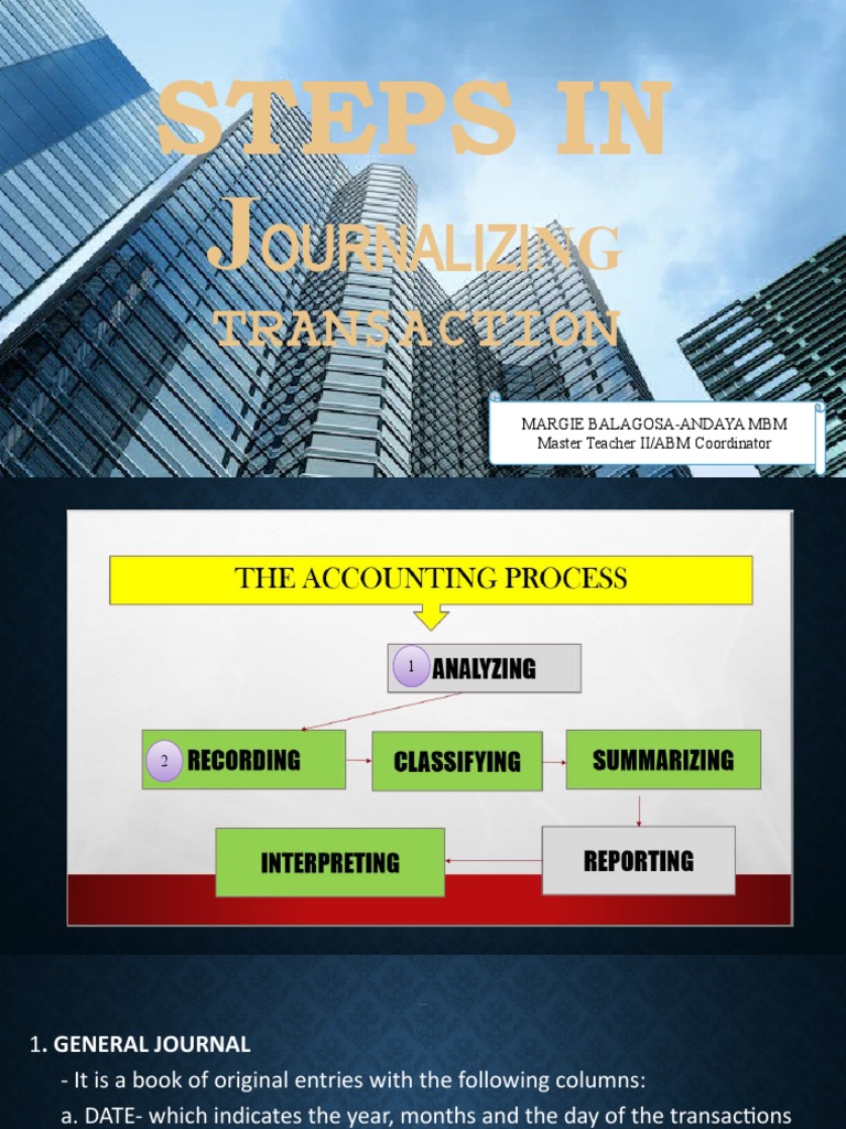 Steps for Journalizing Transactions | PDF | Debits And Credits | Trade