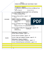 Grade 9 Monthly Test Pointers for February