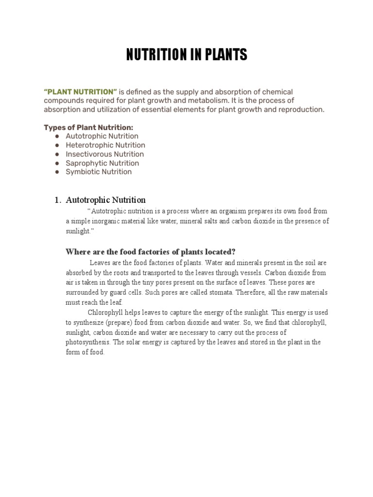 NUTRITION IN PLANTS QUESTION ANSWER PDF visual data 2