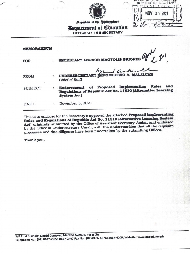Deped Als Act Its Irr | PDF