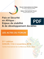 Forum Dakar Paix Securite Afrique Rapport 2018