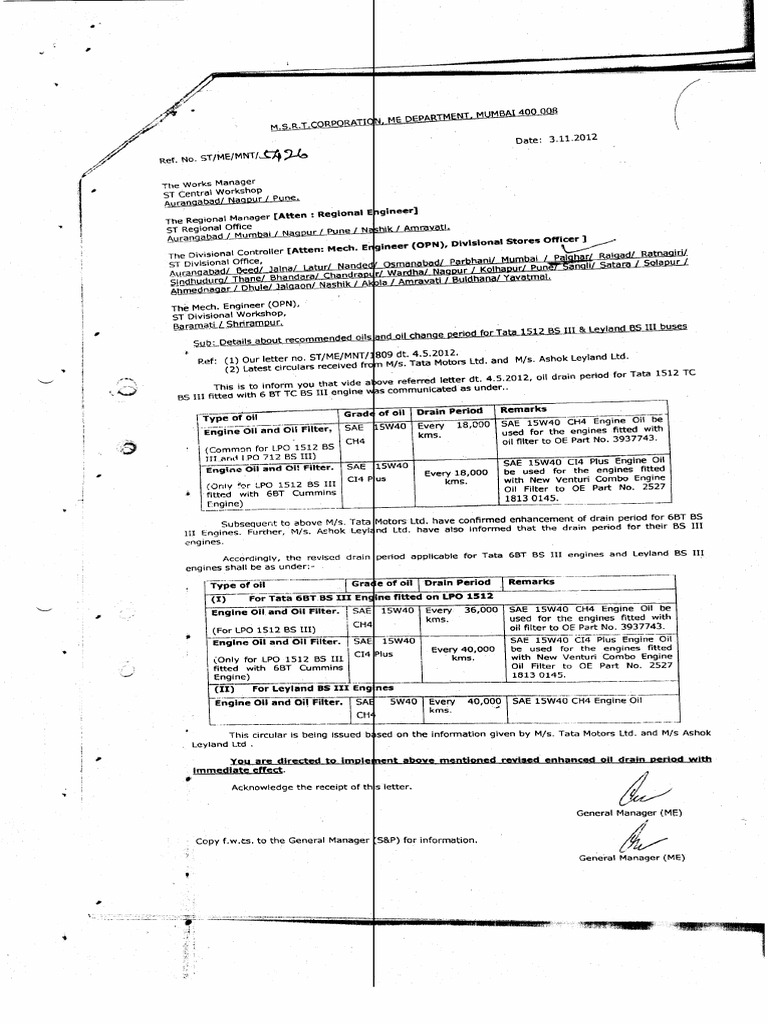 Oil Change Period PDF