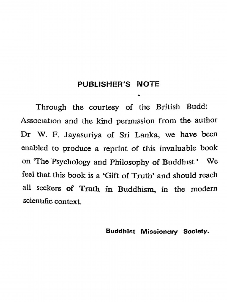 The Psychology and Philosophy of Buddhism | PDF | Gautama Buddha | Thought