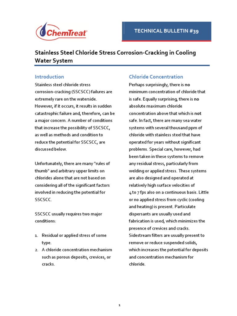 Stainless Steel Chloride Stress Corrosion-Cracking | PDF | Stainless ...
