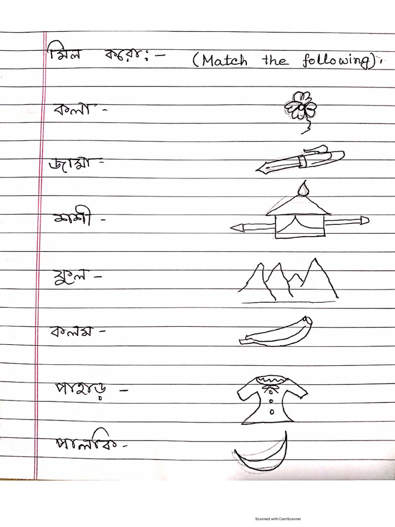 74 Class I Bengali Worksheet PDF