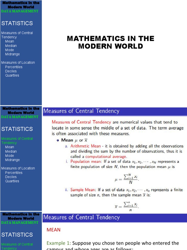 Examples Of Statistical Concepts