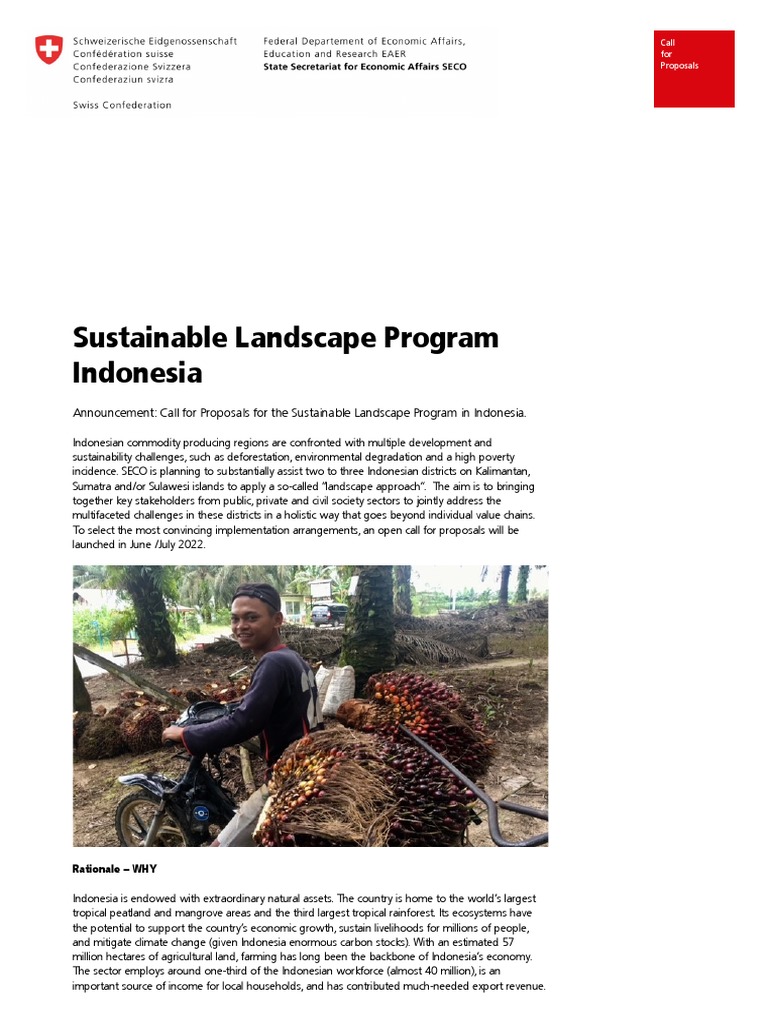 Call For Proposals Sustainable Landscape Program | PDF | Sustainability ...