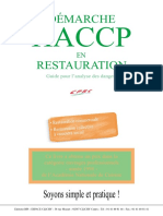 DÉMARCHE HACCP RESTAURATION. Guide Pour L Analyse Des Dangers. Restauration Commerciale Restauration Collective À Caractère Social T'