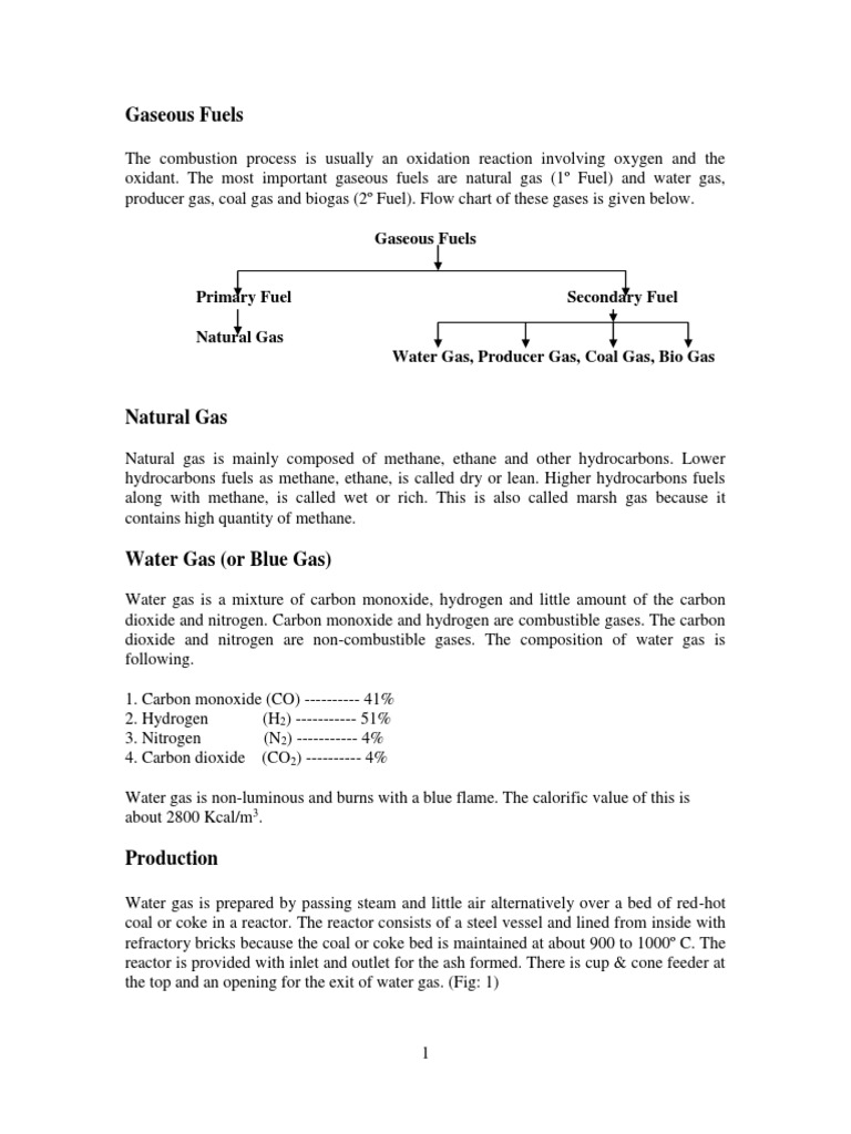 Gaseous Fuels PDF Combustion Coal