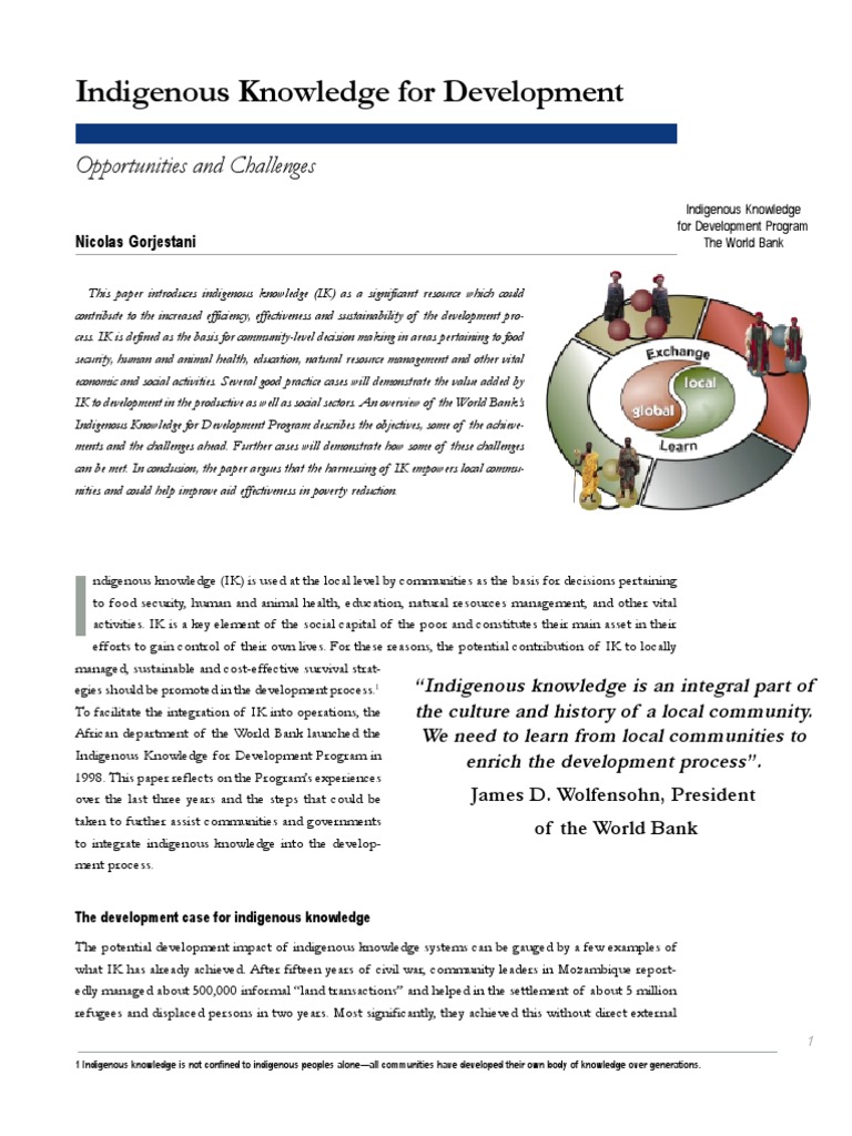 Indigenous Knowledge in Development | PDF | World Bank | Alternative ...