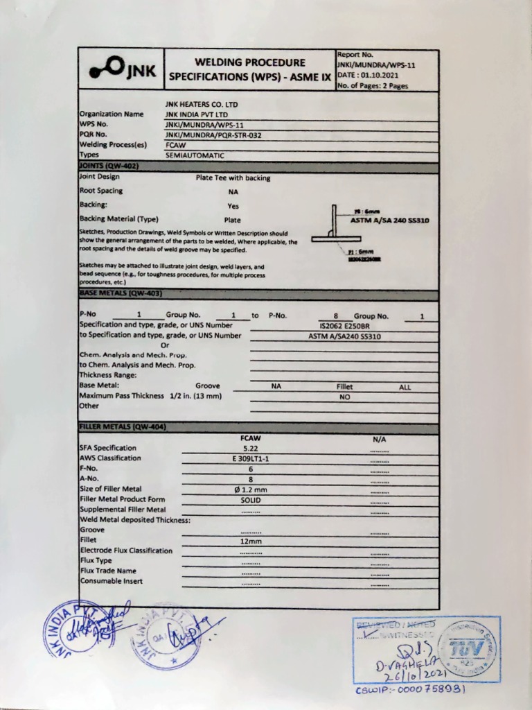 Wps 11 Pdf Welding Construction