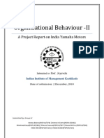 Organisational Behaviour - II A Project Report On India Yamaha Motors