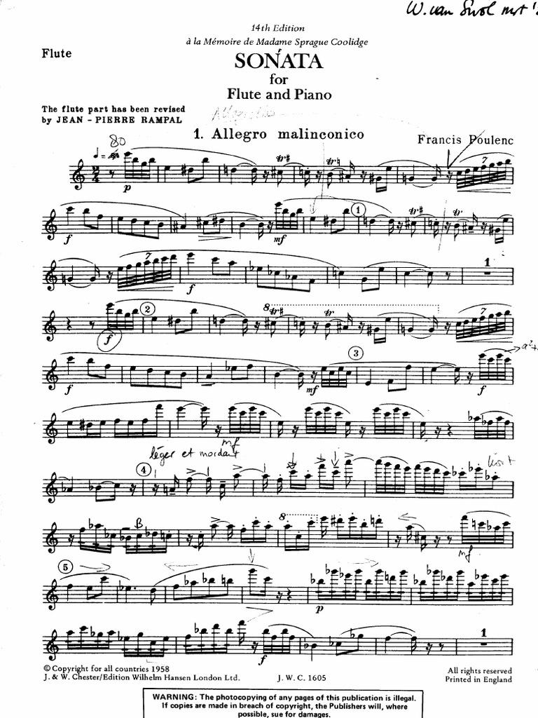 Poulenc Francis Sonate PDF Musical Compositions Classical And