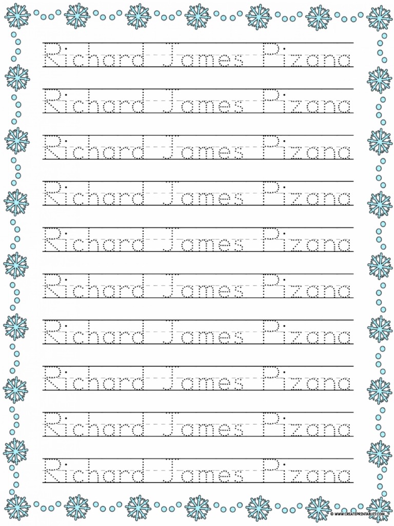 Seasonal Name Practice Worksheets