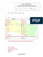 1.2 - Ficha de Trabalho - Comparação de Nº Racionais. Adição de Nº Racionais (1) - Soluções