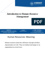 Introduction To Human Resource Management: Mission Vision Core Values