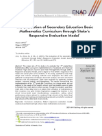The Evaluation of Secondary Education Basic Mathematics Curriculum Through Stake - S Responsive Evaluation Model (#980981) - 1917432