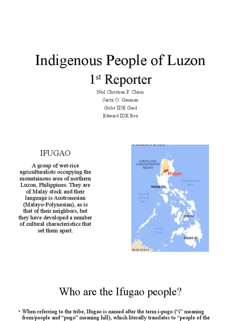 Indigenous People Of Luzon Pdf Ethnic Groups