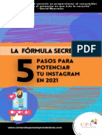 E-Book - LA NUEVA FÓRMULA SECRETA DE 5 PASOS PARA POTENCIAR TU INSTAGRAM EN 2021