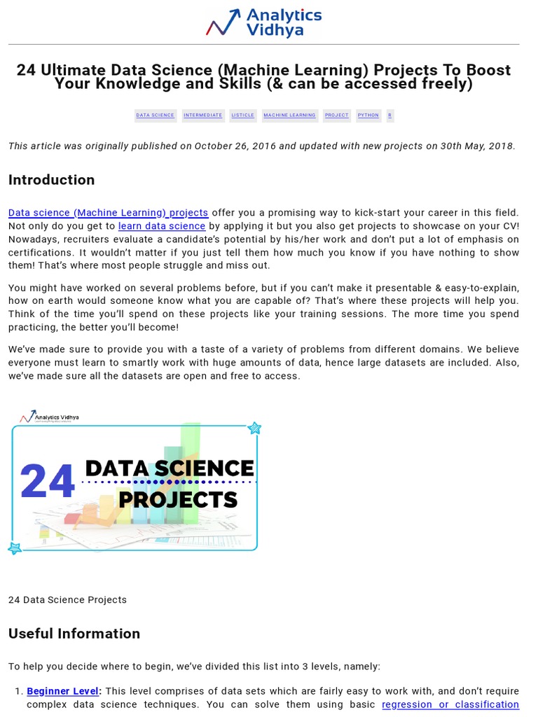 24 Ultimate Data Science Projects To Boost Your Knowledge and Skills ...